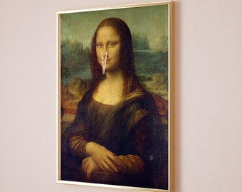 Funny Bathroom Art, Bathroom Monalisa, Toilet Wall Art, Funny Gift, Funny Bathroom Signs, Humor Bathroom Vintage Art, Mona Lisa Clothespin