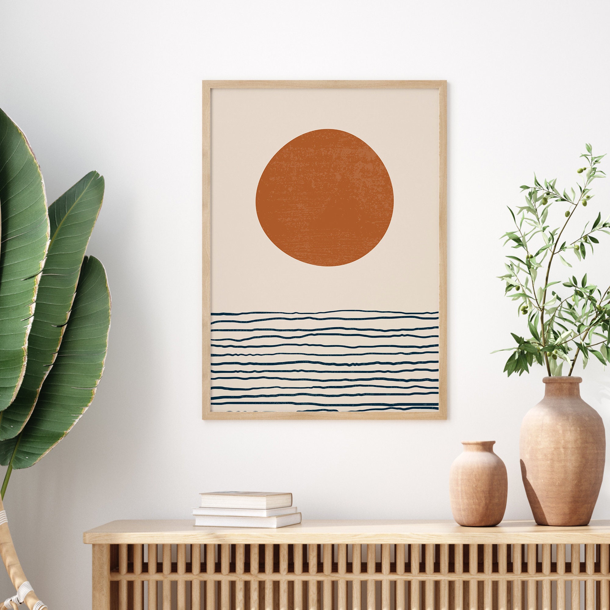 Abstract Sun Wall Art Boho Sun Illustration Printable Wall Etsy UK