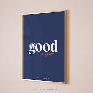 Gute Nacht Poster, Gute Nacht Wandkunst, Über dem Bett Zeichen, Schlafzimmer Drucke Über dem Bett Druck, Paar Wandkunst, Schlafzimmer Poster, Über dem Bett Zeichen