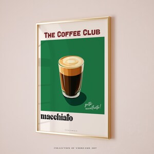 Macchiato Poster, Bar Cart Decor, Italian Macchiato Print, Coffee Print, Coffee Shop Poster Coffee House Posters Kitchen Decor Coffee Poster