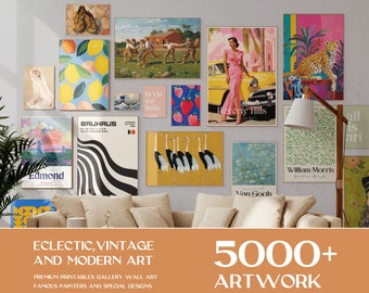 Láminas de arte vintage: Galería ecléctica (descarga digital)