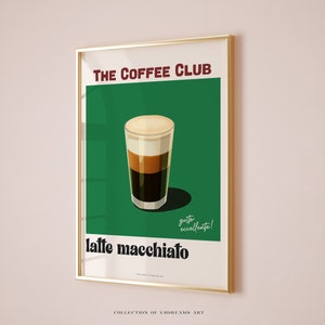 Latte Macchiato Poster, Bar Cart Decor, Italian Coffee Print, Coffee Print Coffee Shop Poster Coffee House Posters Coffee Poster Latte Print