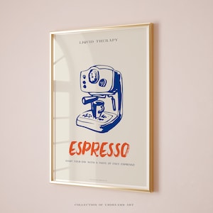 Espresso Poster, Bar Cart Decor, Italian Espresso Print, Coffee Print, Coffee Shop Poster, Coffee House Posters, Kitchen Decor Coffee Poster