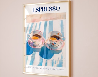 Italian Espresso Art Print, Retro Coffee Poster (Digital Download)