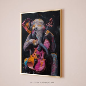 Music Poster, Elephant Prints, Viola Prints, Cello Prints, Concert Prints, Orchestra Art, Musical Instruments, Dopamine Decor, Double Bass