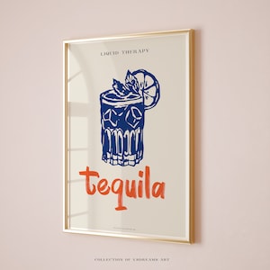 Tequila Print, Tequila Poster, Coctail Poster, Cocktail Prints, Bar Cart Decor, Bar Cart Print, Bar Cart Art, Drinks Print, Tequila Wall Art