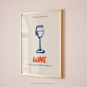 Wine Poster, Wine Print, Wine Therapy, Bar Cart Decor, Bar Cart Print, Bar Cart Art,  Drinks Print, Alcohol Prints, Wine Lover Gift Wine Art