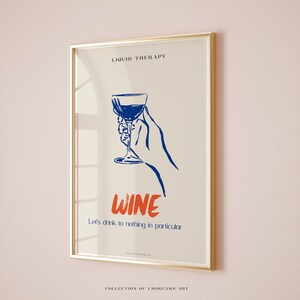 Wine Poster, Wine Print, Wine Therapy, Bar Cart Decor, Bar Cart Print, Bar Cart Art,  Drinks Print, Alcohol Prints, Wine Lover Gift Wine Art