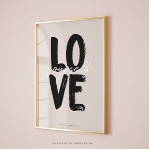 Self Love Print, Self Yourself Wall Art, Motivational Wall Art, Positivity Prints, Feminine Art Print, Girly Art, Self Love Quotes Wall Art