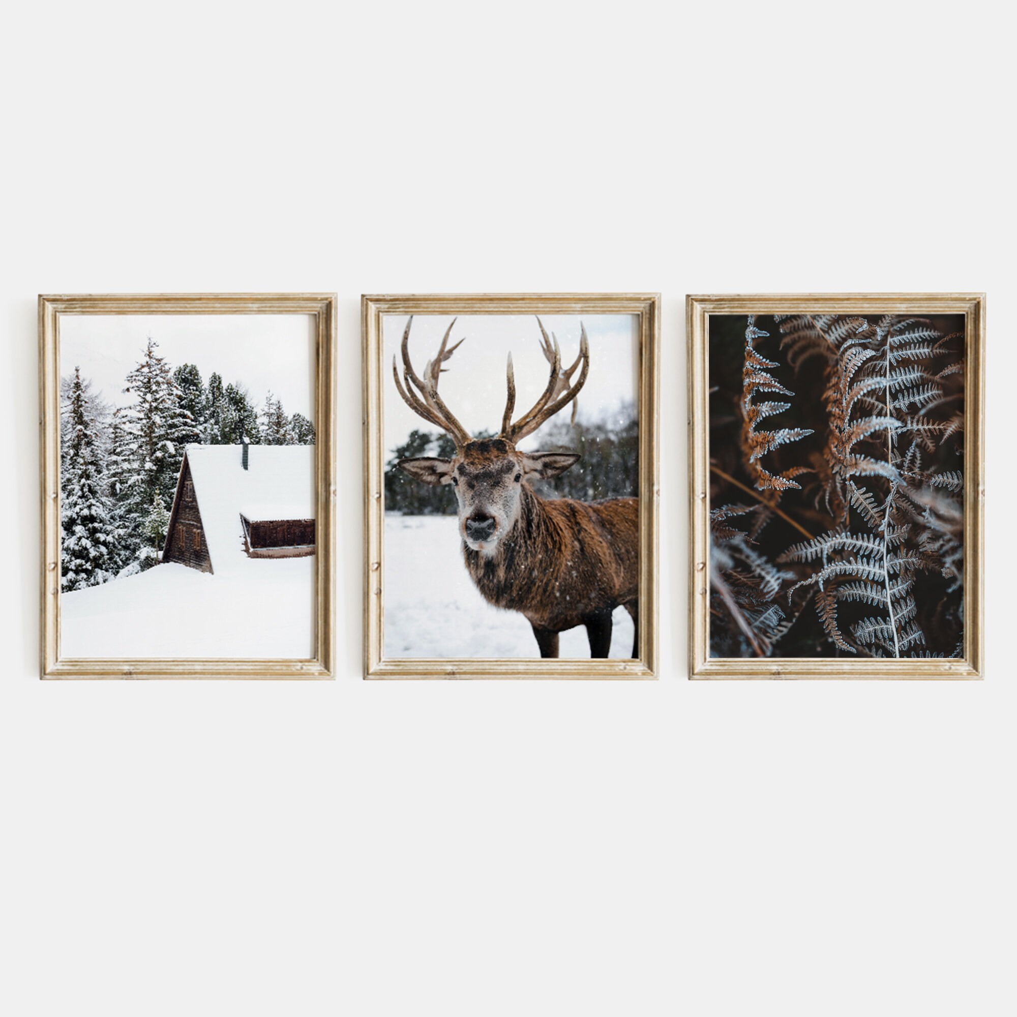 Winter Wall Art Prints Winter Printable Set of 3 Christmas Etsy