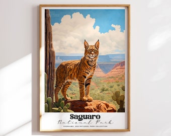Saguaro National Park Bobcat Art Print (Digital Download)