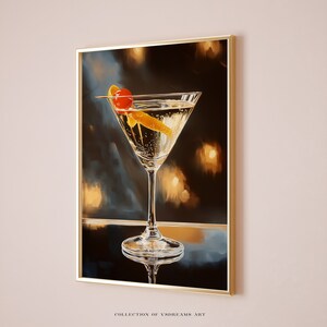 Martini Poster, Bar Cart Decor, Martini Print, Bar Cart Print, Bar Cart Art, Alcohol Prints, Classic Cocktails, Martini Signature Drink Sign