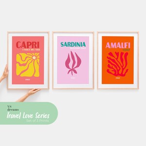 Italy Coastal Prints Set: Capri, Amalfi, Sardinia (Digital Download)