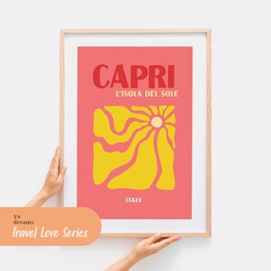 Capri Italy Print: Retro Travel Poster (Digital Download)