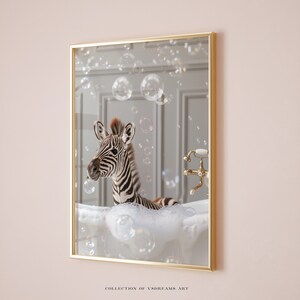 Cute Zebra in Tub Printable Wall Art, Zebra Photo, Zebra Art, Bathroom Art Print Bathroom Poster, Nursery Bath Decor, Nursery Bathroom Print