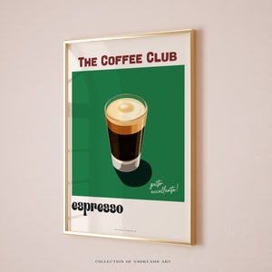 Espresso Poster, Bar Cart Decor, Italian Espresso Print, Coffee Print, Coffee Shop Poster, Coffee House Posters, Kitchen Decor Coffee Poster