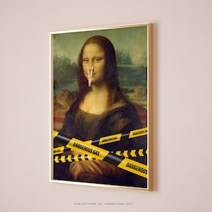 Funny Bathroom Art, Bathroom Monalisa, Toilet Wall Art, Funny Gift, Funny Bathroom Signs, Humor Bathroom Vintage Art, Mona Lisa Clothespin