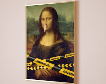 Funny Bathroom Art, Bathroom Monalisa, Toilet Wall Art, Funny Gift, Funny Bathroom Signs, Humor Bathroom Vintage Art, Mona Lisa Clothespin