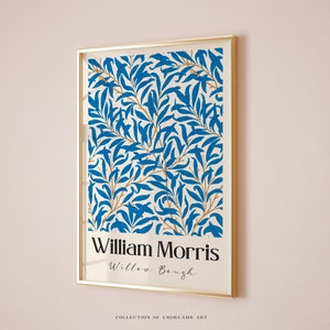 William Morris Wall Art, Blue William Morris Poster, Exhibition Print, Modern Home Decor, Floral Art, Floral Pattern, Willow Bough Art Print