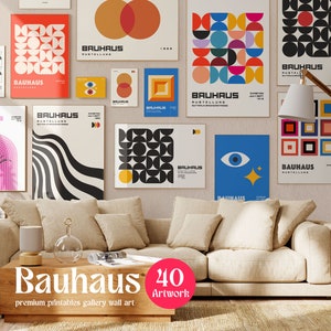 Bauhaus Prints, Bauhaus Poster Bundle, Printable Gallery Wall Set, Modern Gallery Wall, Bauhaus Print Set, Abstract Art Print, Bauhaus Art