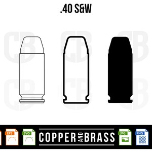 40 S&W Bullet / Graphics .ai .svg .eps .png .jpg Files | | vector files | Clip Art | CNC files Plotter Template