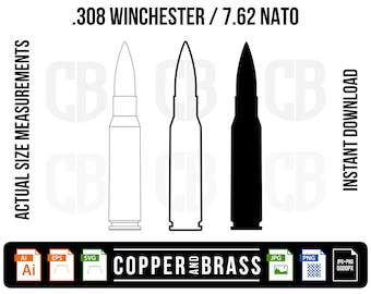 サイダーページ！！ 308 Winchester / 7.62 X 51 Mm NATO Bullet / Graphics .ai .svg .eps