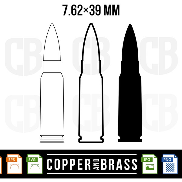 7.62 x 39 mm M43 Bullet / Graphics .ai .svg .eps .png .jpg Files | | vector files | Clip Art | CNC files Plotter Template