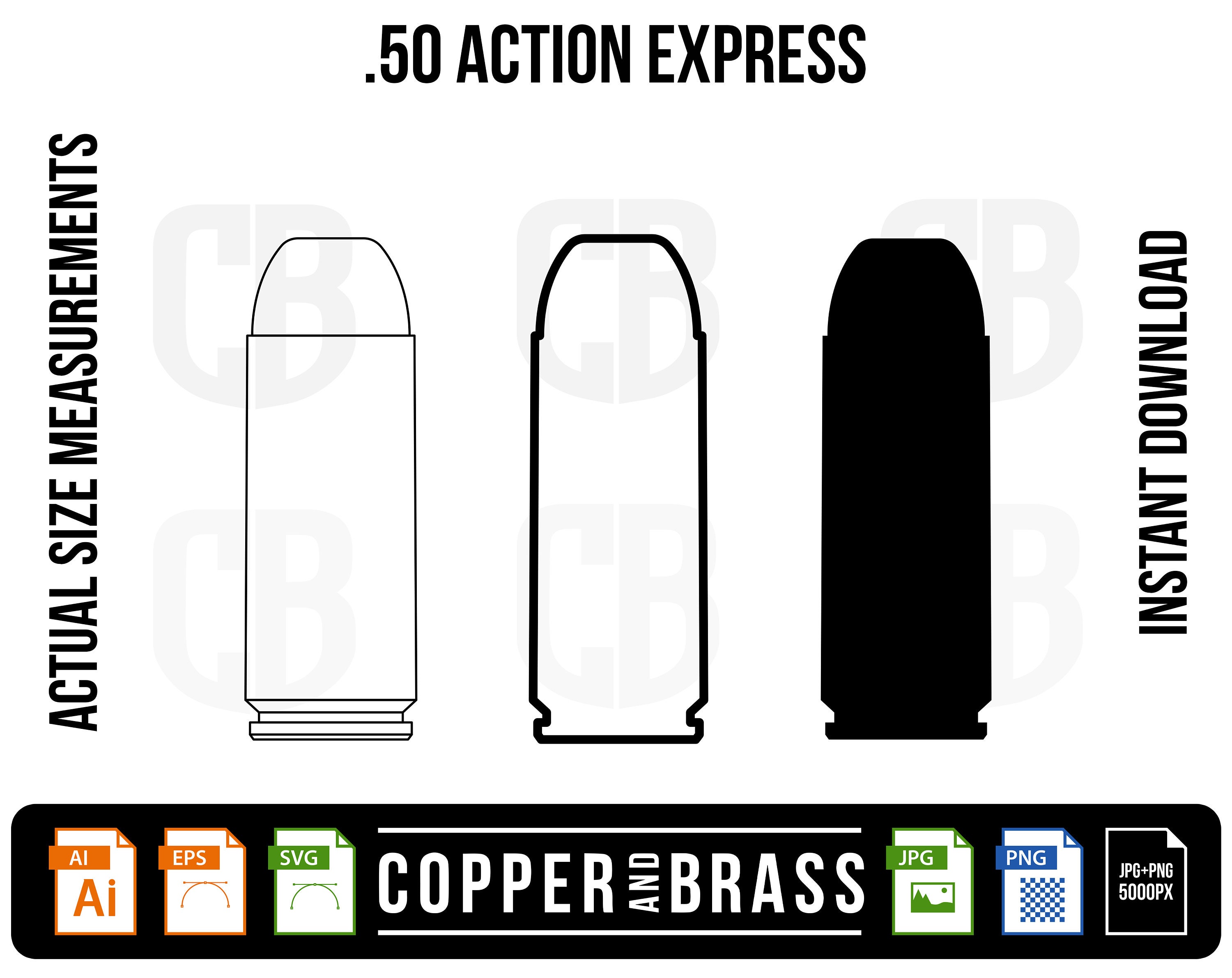 Art & Collectibles CNC files Plotter Template 50 AE Bullet Cartridge ...