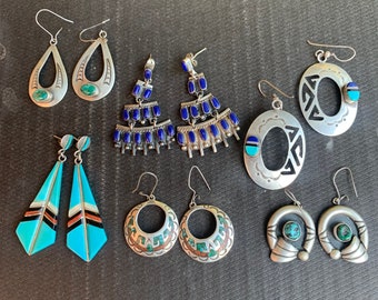 Jewelry, Vintage Native American Jewelry, Authentic Southwest Jewelry, Sterling Silver,  Earrings, Bracelet, Necklace, Handmade