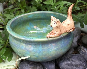 Cat Bowl, Kitty Bowl, Cat Lovers, Handmade Bowl, Ceramic Bowl, Jewelry Holder, Marbled, Gift, Pets, Cereal Bowl, Decorative Bowl