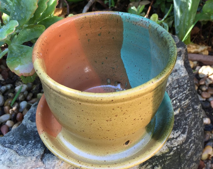 Planter, Pottery, Gardening, Houseplant, Ceramic, Gift, Handmade, Colorful, Glazed