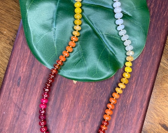 Keawa‘ula Sunset Mixed Gemstone Beaded Necklaces | Citrine, Carnelian, Orange Jade, Yellow Jade, Red Jade, Ruby Jade, White Agate