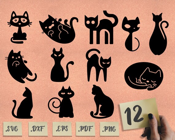 Download Black Cat Svg Halloween Svg Cat Svg Black Cat Halloween Etsy PSD Mockup Templates
