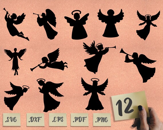 Download ANGEL SVG angels svg wings svg angel silhouette angel | Etsy