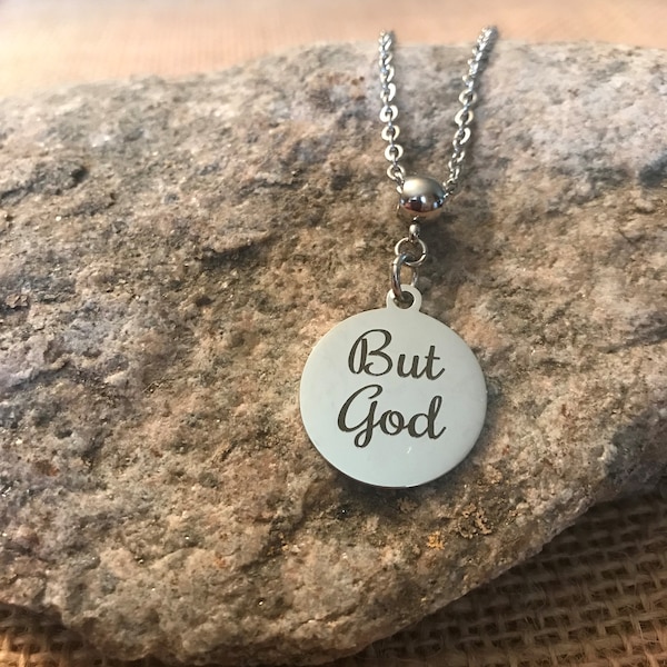 But God Stainless Steel Standard Charm Necklace