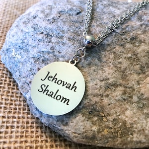 Jehovah Shalom, The Lord is Peace, Pray for Israel, Custom Charm Silver Stainless Steel Necklace