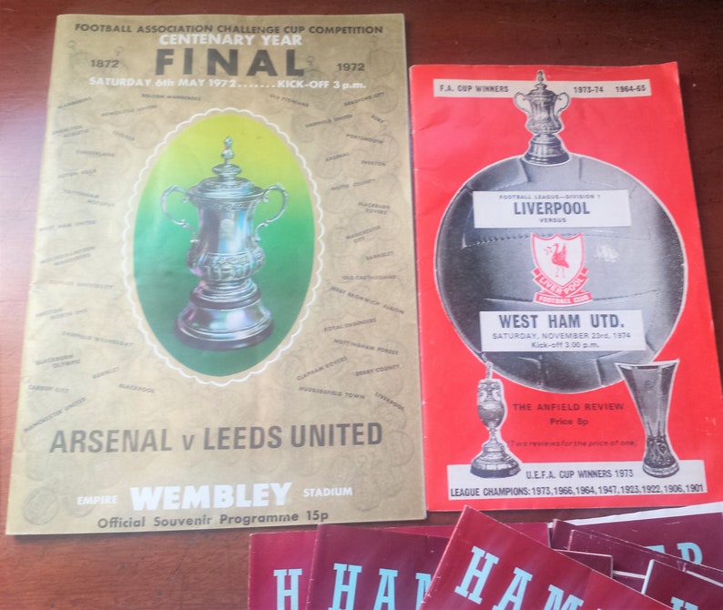 West Ham United programmes x 16 1972-1974 Final Programme 1972 Arsenal v West Ham