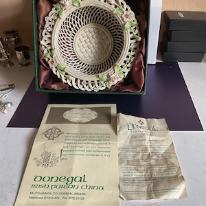 Donegal Ireland Parian ware floral baskey