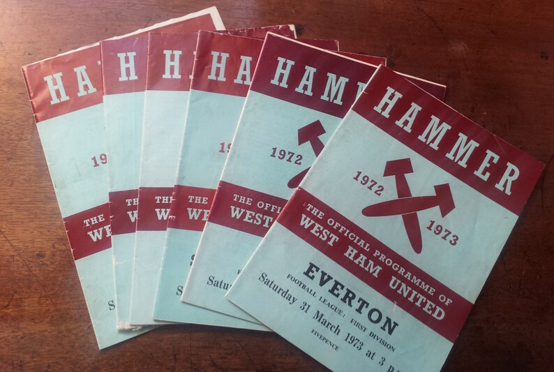 West Ham United programmes x 16 1972-1974 Final Programme 1972 Arsenal v West Ham