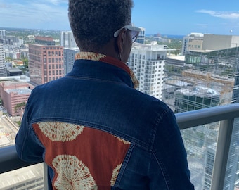 Up-Cycled Sun Burst Denim Jacket