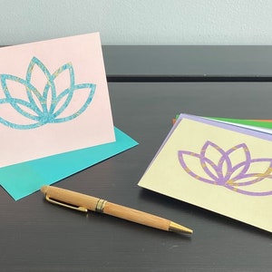 Lotus Flower Notecards - Set van 10 - Personalisatie beschikbaar