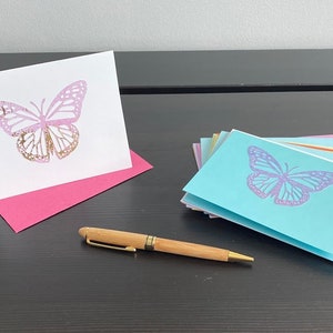 Butterfly Notecards - Set van 10 - Personalisatie beschikbaar