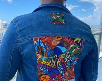 Up-Cycled Patch Quilted Denim Jacket