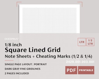 Half Inch Grid Paper.pdf Half Inch Grid Paper - Etsy
