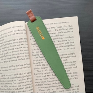 Personalised Leather Bookmark, Message Gift for Her, New Year Gift, Birthday Gift for Him