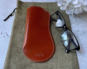 Leather Glasses Case, Personalised Eye Glasses Sleeve, Sunglasses Pouch, Luxury Gift Ideas