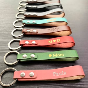 Personalised Keychain, Custom Leather Keyring, Message Keyring, Fun Gift for him and her, Mother's Day Gift