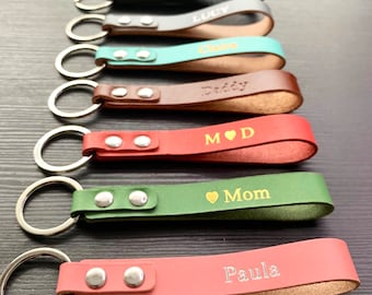 Llavero personalizado, llavero de cuero personalizado, llavero con mensaje, regalo divertido para él y para ella, regalo para el Día de la Madre