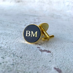 Personalised Gold Cufflinks, Gift for Him, Gift for Father, Customised Groomsmen Gift, Wedding Present for Him, Valentines Day Gift for Men