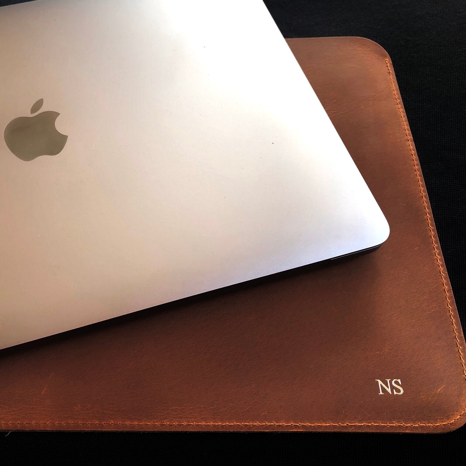 personalised leather macbook case